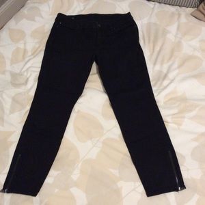 Ann Taylor, Black Jeans with Ankle Zipper, Size 12